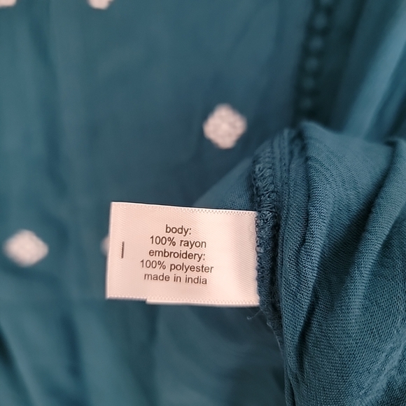 Lane Bryant Plus Size 18 Long Sleeve Top, Teal And White, NWT - Picture 9 of 13